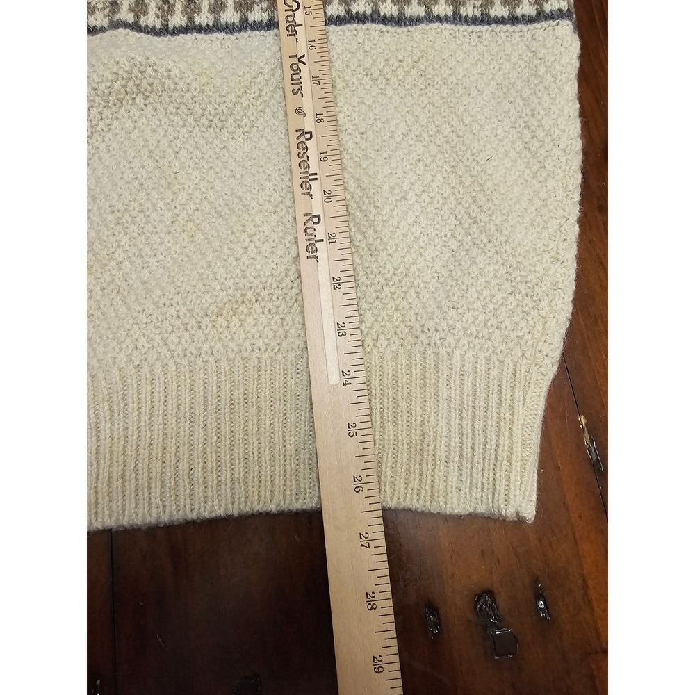 Vintage Potomac Collection Nordic Fair Isle Sweater Cream Black Brown - Picture 7 of 9